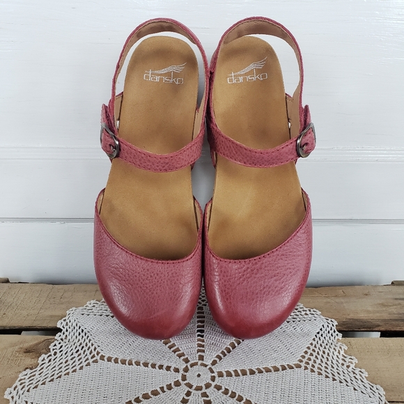 **SOLd*thankyou🌷Dansko Tiffani▪︎MaryJane Clog Sandal▪︎Coral Red Burnished▪︎EU39 - Picture 9 of 16